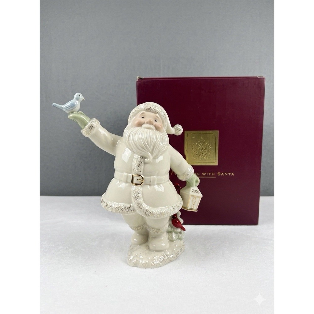 Lenox 2006 Strolling with Santa Figurine Christmas Porcelain Jacket W/ Box